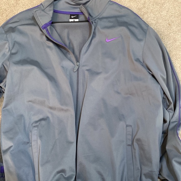 Nike XL mens full zip jacket purple and grey 100% polyester coat mens - Picture 10 of 11
